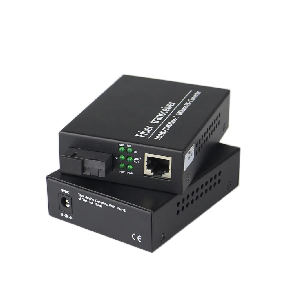 Fiber Optical Communication Equipment 10/100/1000M Media Converter Fast Ethernet fiber optic transceivers 1000Mbps SC port 25KM
