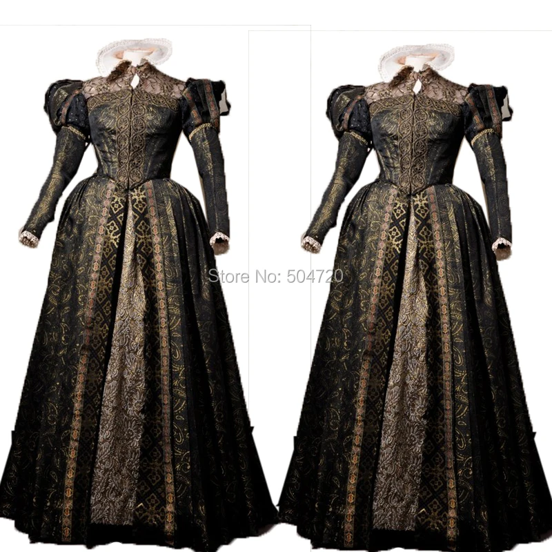 

Tailored!Royal Printing 18th Georgian Marie Antoinette Duchess Queen regency Renaissance Reenactment medieval dress HL-211