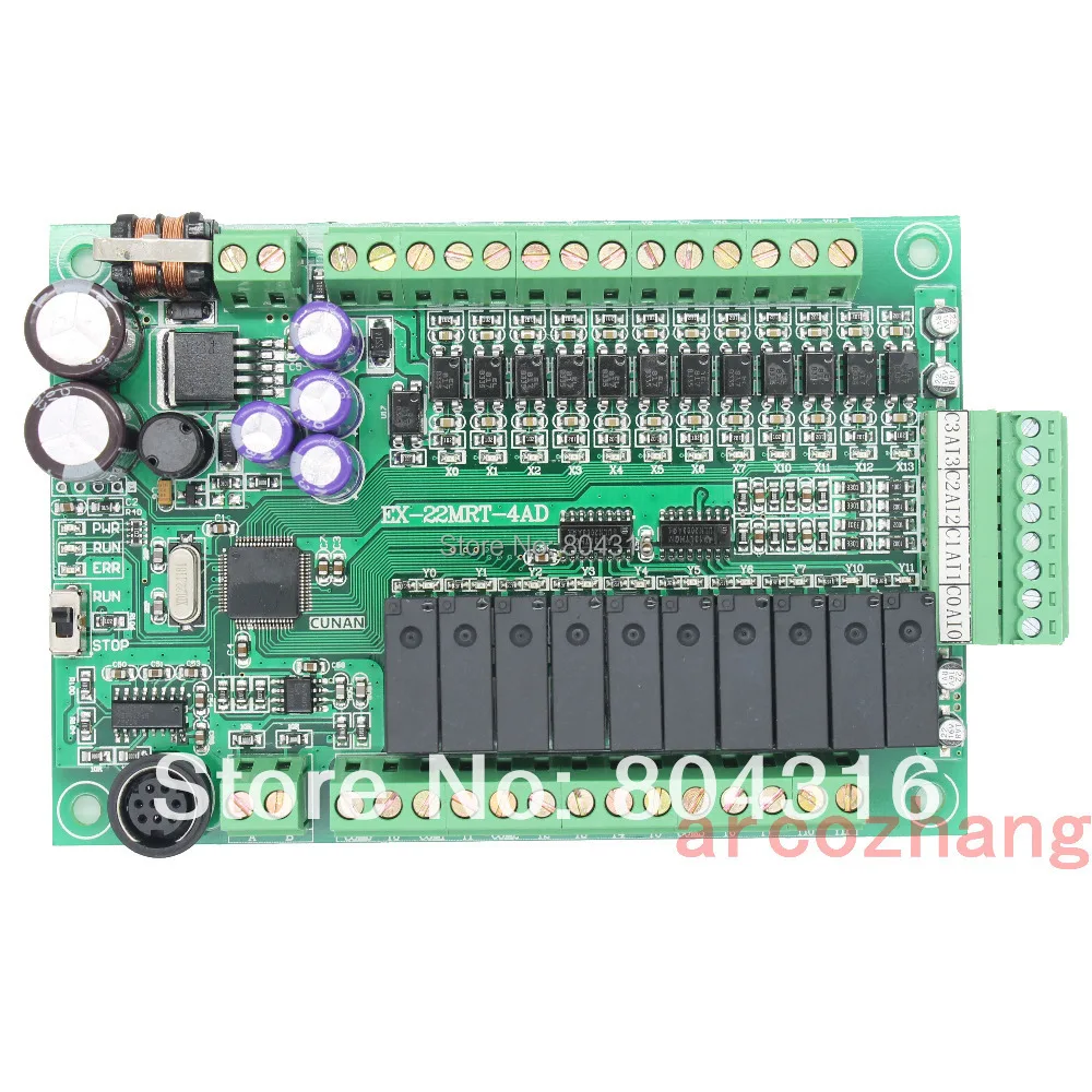 FX1S 22MR 4AD PLC controller board 12DI 10DO 4AI 4 Analog Input RS484 Modbus compatible