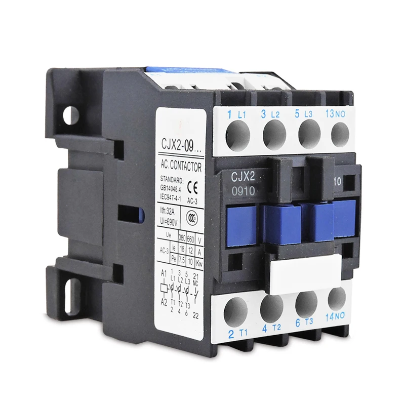 CJX2 0910 AC Контактор 9A магнитный контактор 220V/380V Катушка напряжения 50/60HZ