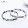 Top qualité 4cm diamètre grand cerceau boucles d'oreilles bijoux blancs bijoux classiques expédition rapide femmes grand cercle boucle d'oreille ► Photo 3/6