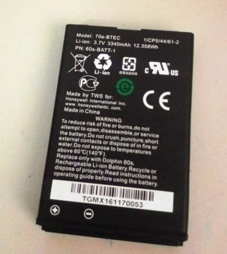 

Original battery for Honeywell data collector 70e-BTEC 70e 3.7v 3340mAh Scanning gun rechargeable Li-ion Battery