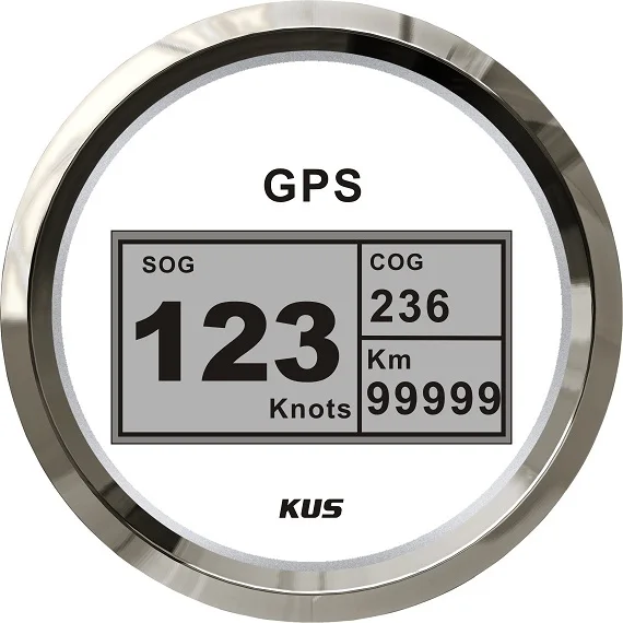 KUS DN85mm белый/черный цифровой GPS Спидометр 0-999Knots со Спидометр с антенной для лодки, морской, яхты(PN: KY08109/KY08021