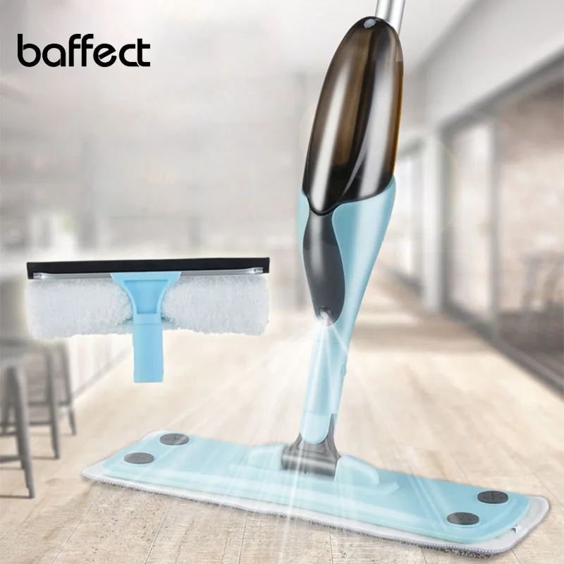Baffect Spray Mop with Reusable Microfiber Pads Scraping and Window Squeegees Floor Mop Spray Mops for Wood Floor Tile Glass
