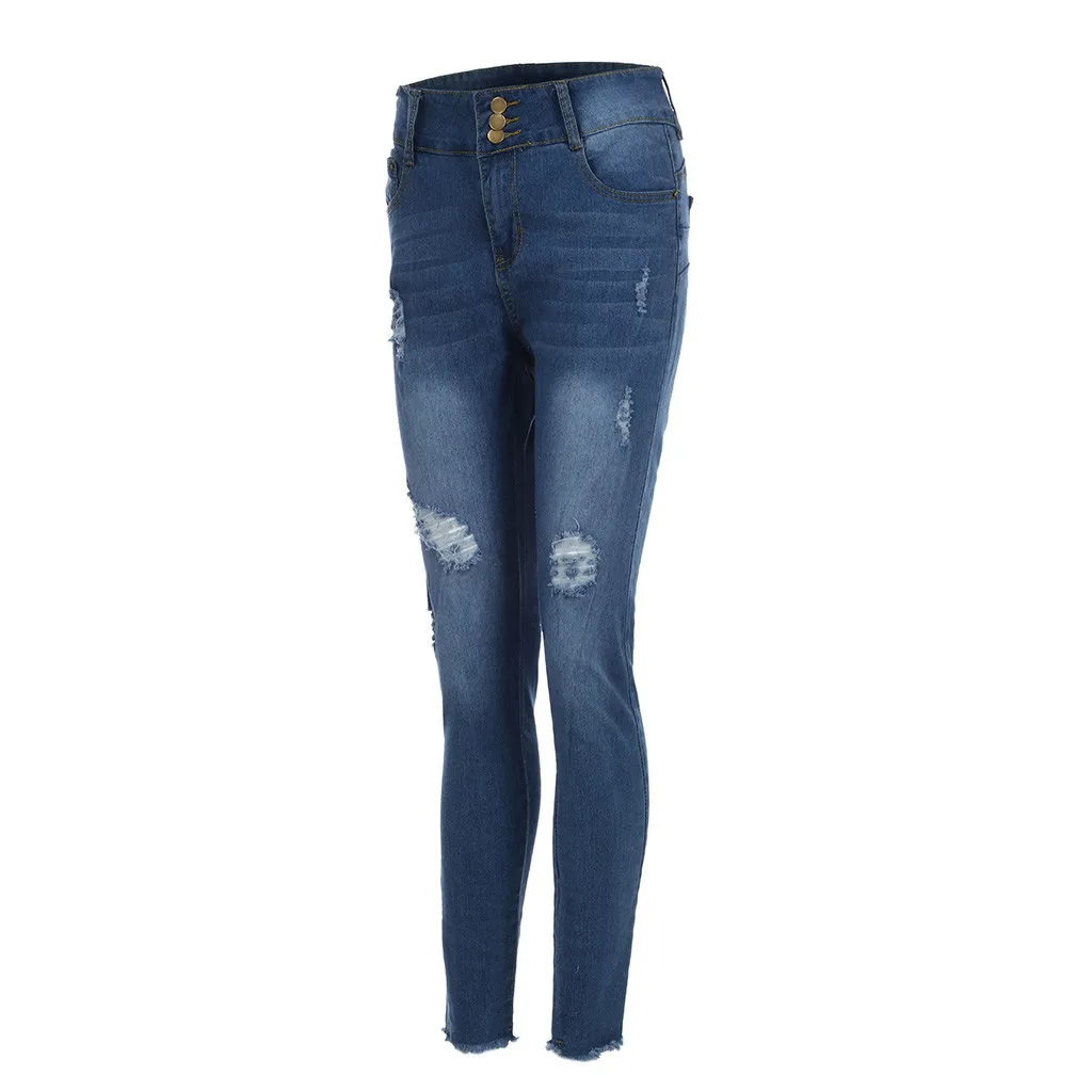 Женские эластичные джинсы размера плюс с карманами и пуговицами, повседневные джинсы, новинка, Прямая поставка