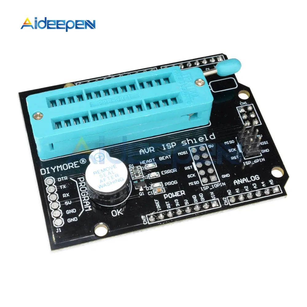AVR ISP щит сжигание загрузчик Плата расширения Модуль программируемый Atmega328P модуль с зуммером Светодиодный индикатор для Arduino