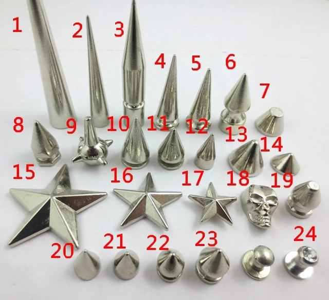 10pcs High Quality Silver Screw Bullets Rivet Spike Studs Spots