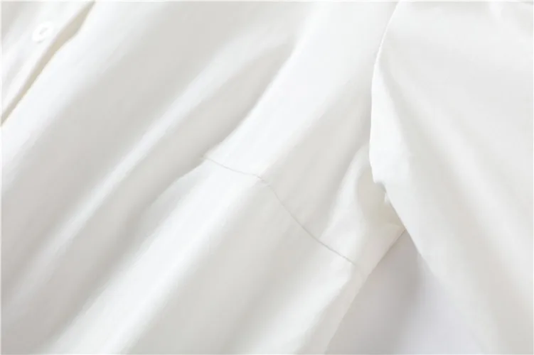Новинка 2018 г. осенние Для женщин X-Длинная блузка мини-юбка костюмы полосатой створок Сексуальная Разделение юбка белая рубашка комплекты