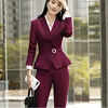 High quality winter suit for women two pieces set formal long sleeve slim blazer and trousers office ladies plus size work wear ► Photo 2/6