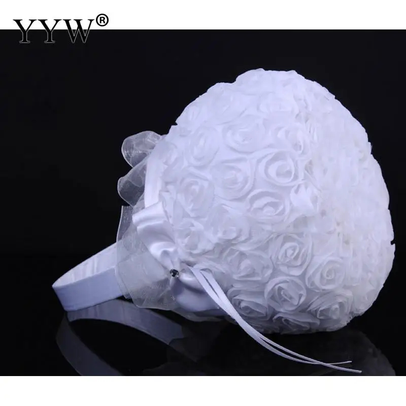 White Rose Flower Basket Artificial Silk Flowers Weeding Decoration For Weddings Fake Flowers Wedding Supplies Decor For Crafts