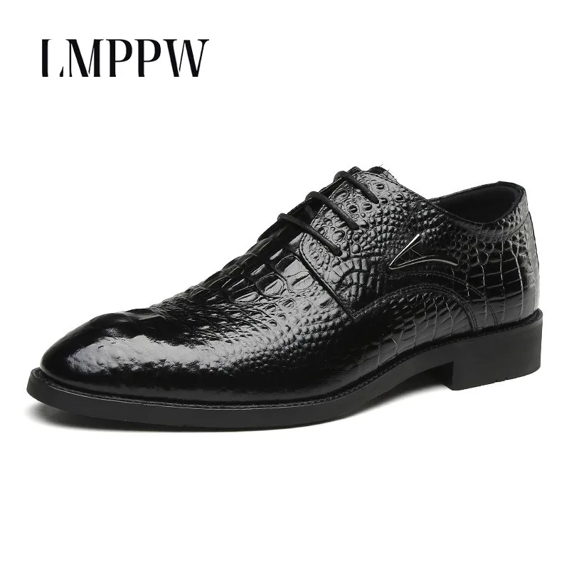 

Famous Brand Genuine Leather Men Shoes Formal Business Oxfords Dress Shoes Italian Style Men Wedding Party Shoes Black Brown 2A