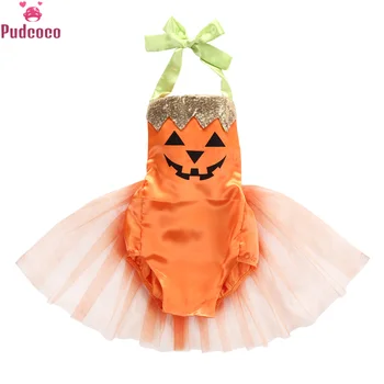 

Grimace Pumpkin Pattern Halloween Christmas Romper Dress for Newborn Baby Girl Clothes Tutu Dress Costume Jumpsuit Clothes