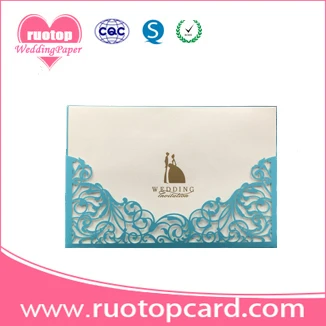 best selling traditional white wedding invitation cards with ribbon