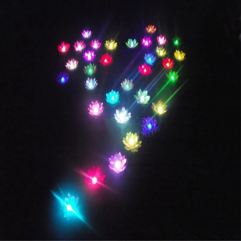 New Led Colorful Changed Artificial Luminous Lotus Flower Lamp