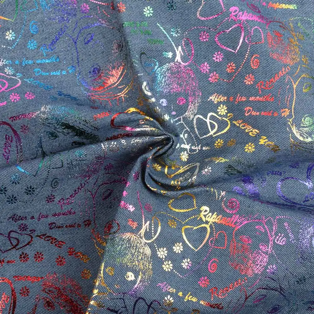 IBOWS 40 см* 50 см стирка хлопчатобумажная джинсовая ткань красочный цветок мультфильм ткань швейное Одеяло Ткань DIY Детская одежда сумки материал