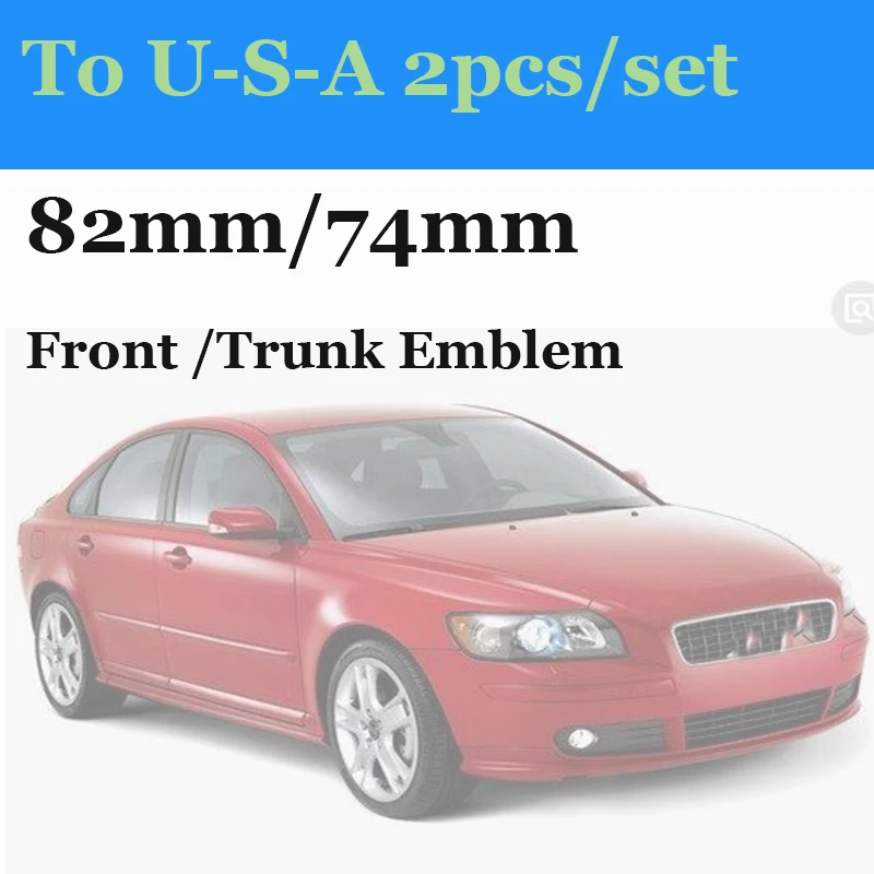 

82MM 74MM 2pcs/set Car accessories Front Bonnet Tail Hood Label Covers badge
