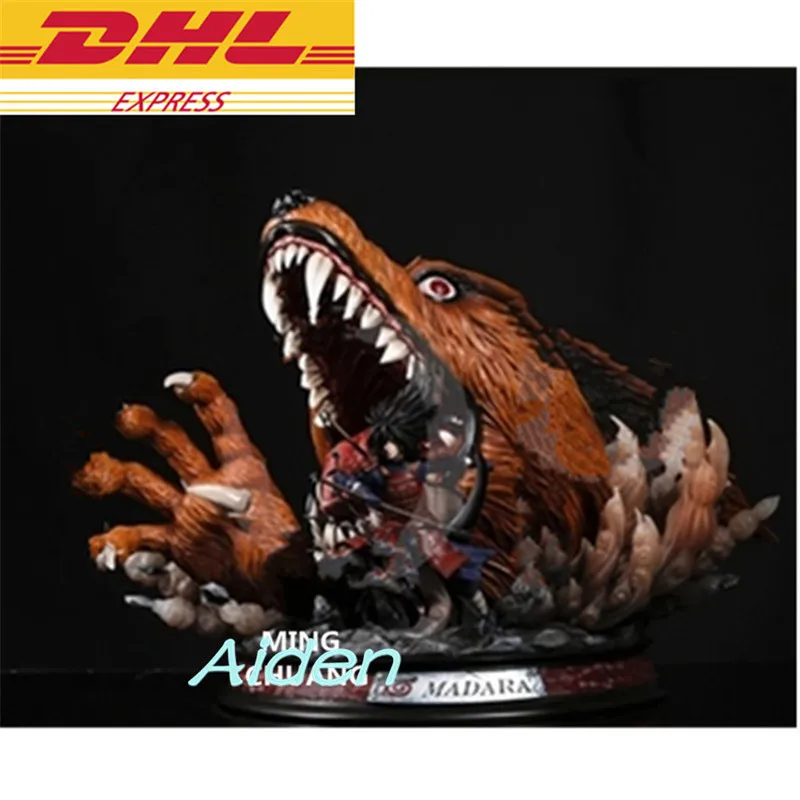 

23" Statue NARUTO Bust Bijuu Full-Length Portrait Uchiha Madara LED GK Action Figure Collectible Model Toy BOX 59CM Z1118