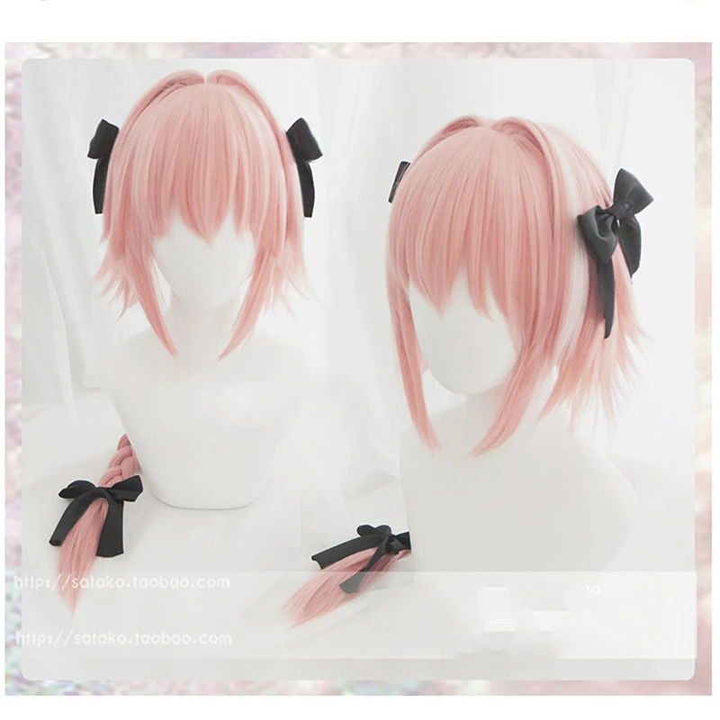 Japanese Anime Fate Apocrypha Astolfo Cosplay Wigs Halloween Party Stage Long Pink Hair Bows Fate Apocrypha Astolfo Wigs Wig Cap Aliexpress
