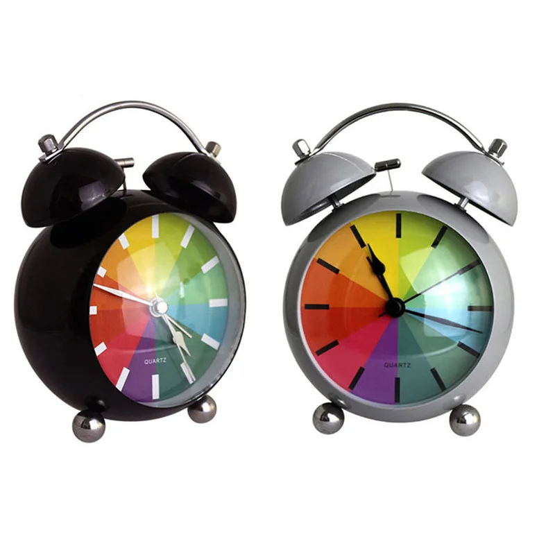 

4.5-inch Creative Silent Night Light Fashion Simple Rainbow Ring Alarm Clock in Student Bedside Bedroom