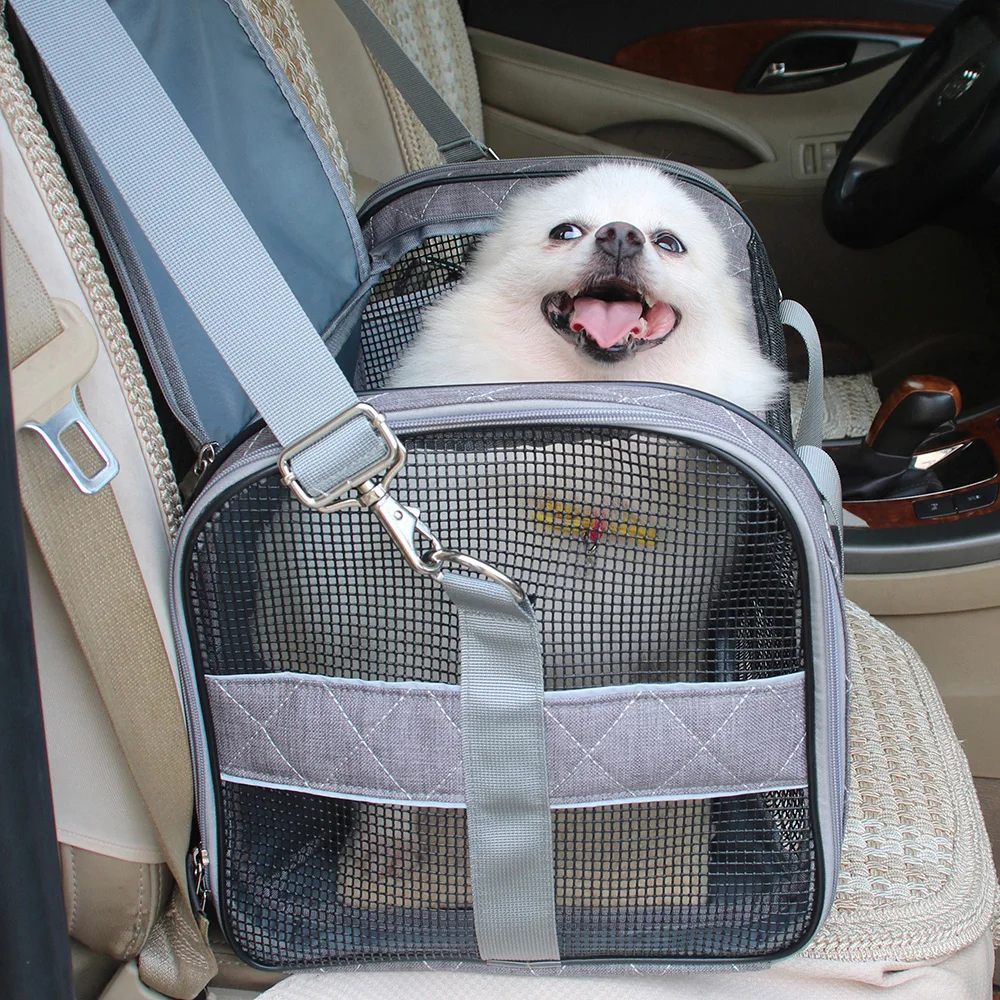

Pet Carrier Bag Shoulder Messenger Carrier Bags For Cat Dogs Outgoing Travel Packets Mesh Breathable Pet Car seat cover Handbag