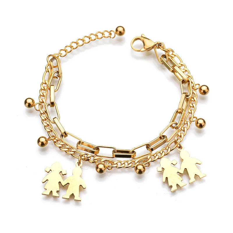 FairLadyHood Family Members Bracelet Stainless Steel Ladies Charm MOM DIY Custom Gift | Украшения и аксессуары