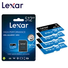 Lexar Micro sd карта 512 ГБ 95 МБ/с./с Высокая производительность 633x высокая скорость автомобиля TF флэш-карта памяти UHS-1 для смартфона камеры Gopro