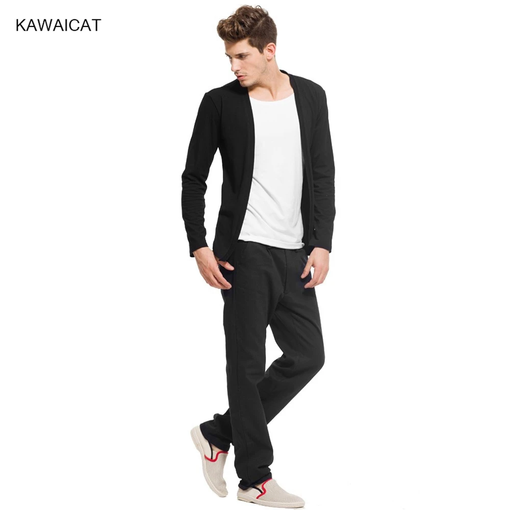 

(clear stocks) Men's Long Sleeve T Shirts False Two Pieces Patchwork Contrast Spring Autumn Casual Slim Cotton Men Tops Tees
