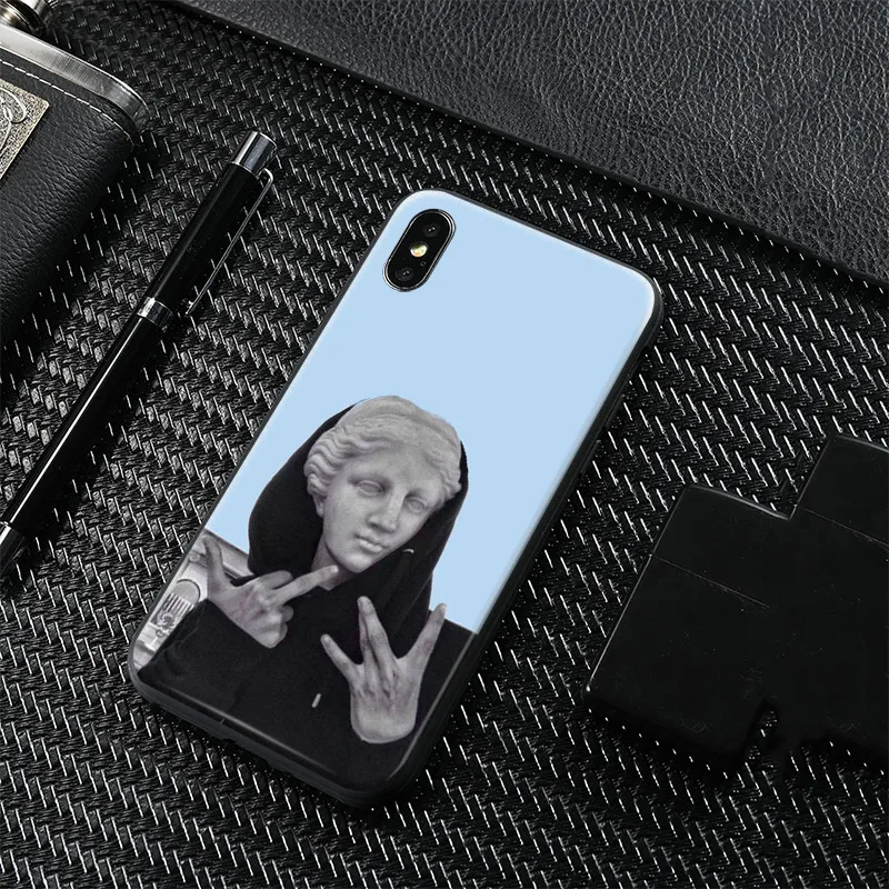 

funny Plaster statue Soft Silicone Phone Case Cover Shell For Apple iPhone 6 6s 6Plus 6sPlus 7 8 7Plus 8Plus X