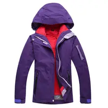 Woman Ski Purple White Jackets Ladies Ski snowboard waterproof windproof winter Snow mountaion Ski jacket Pure Color Costume