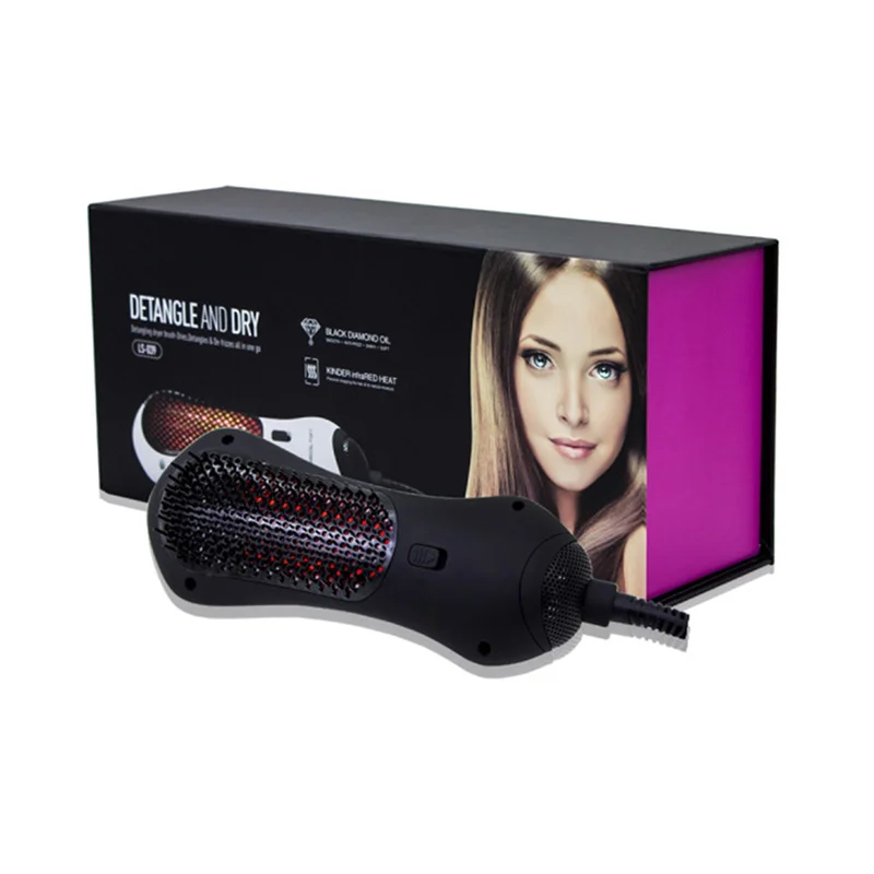 3 in 1 Far infrared Hair Dryer Brush hot air brush Hair Straightener