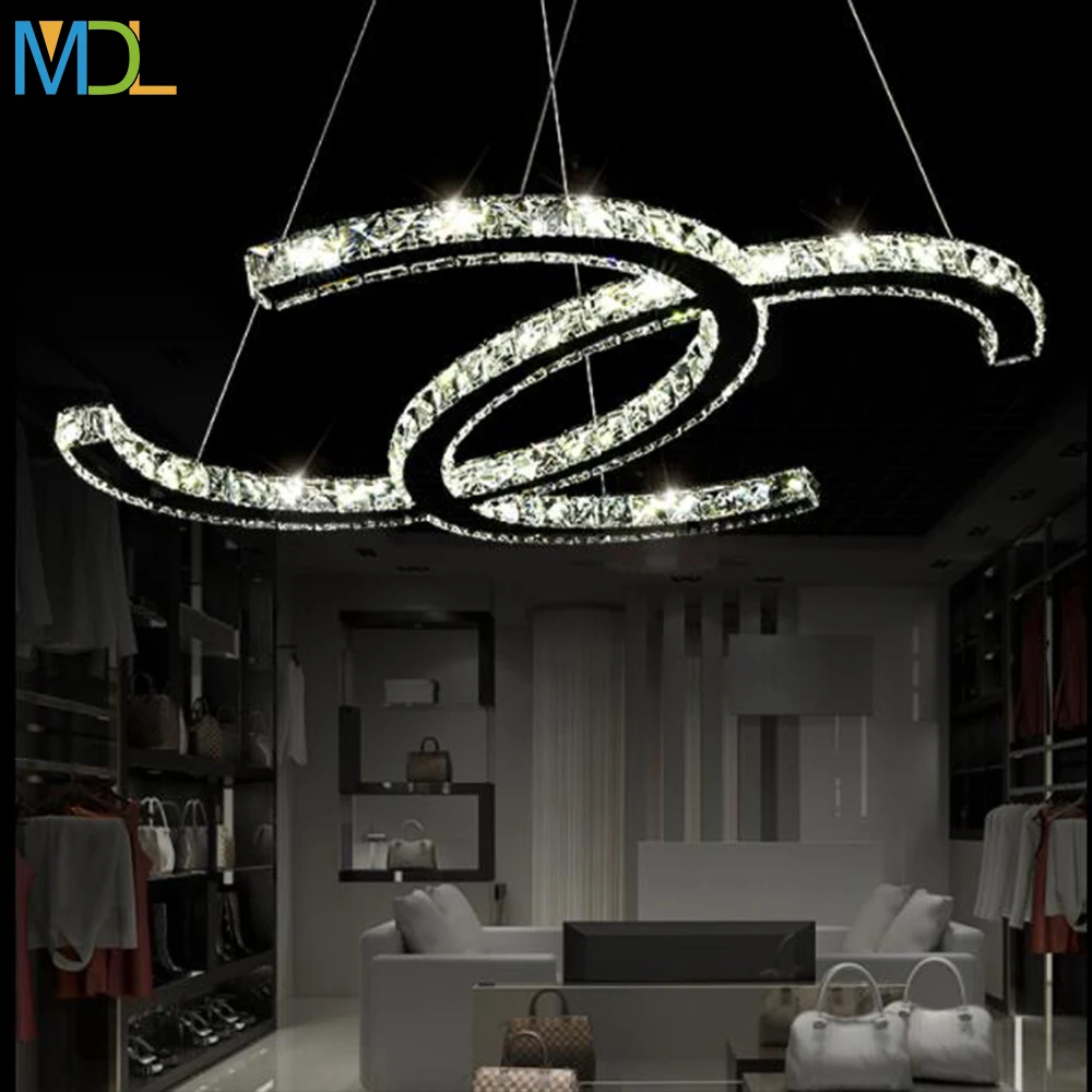 

Simple Modern Art LED Crystal Chandeliers Silver Amber Ceiling Mount Light Modern K9 Romantic Pendant light Bedroom Fixtures