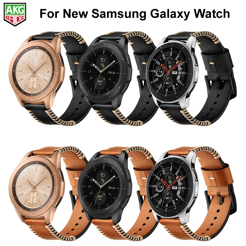 Per Samsung Galaxy Watch Band Più Nuovo Genuino Fatto A Mano In Pelle Cinturino In Linea Per Samsung Galaxy Orologio 42Mm 46Mm S3 S2 Gear Sport