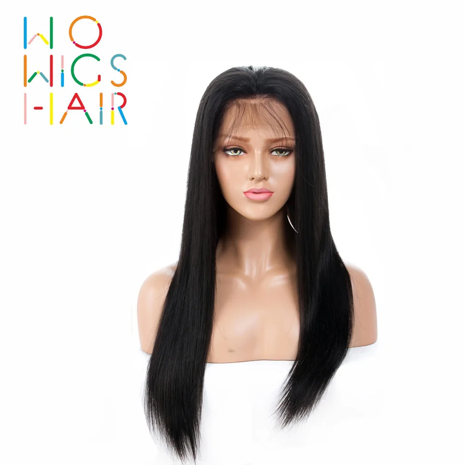 

WoWigs Hair Full Lace Wigs Straight Remy Hair Natural Color 100% Human Hair Free Shipping