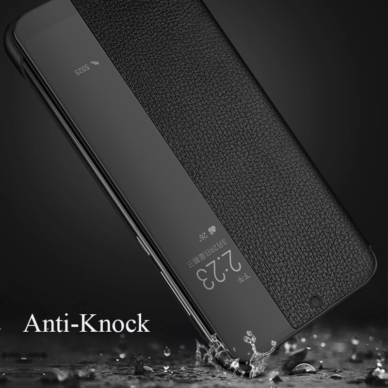 Роскошный умный флип чехол с окошком для просмотра Huawei P20 P30 Pro Mate 10 9 20 X Sleep Wake Up