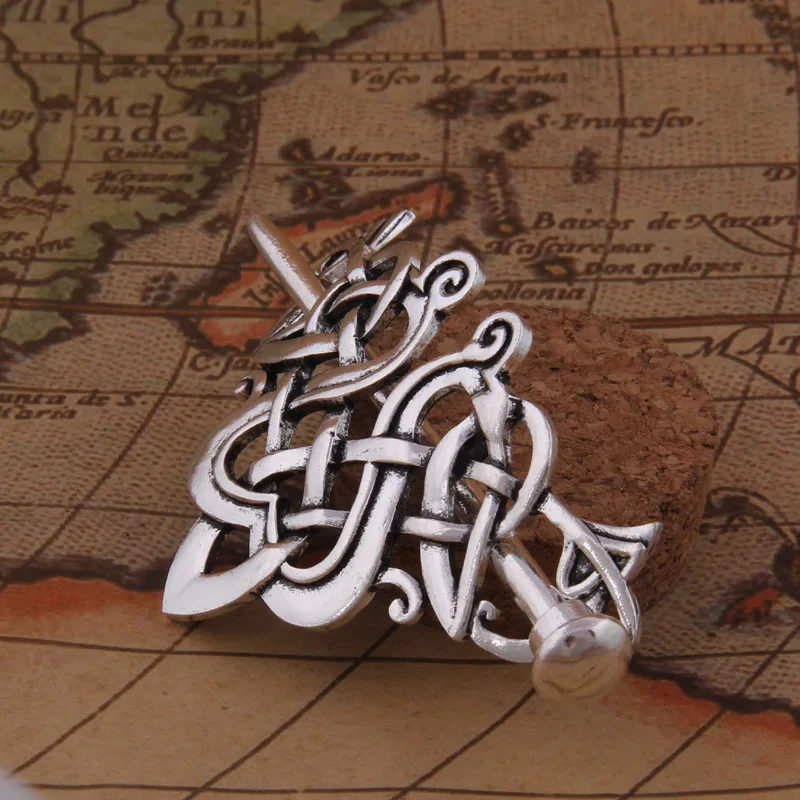 Dropshiping Antique Silver Large Celtics Knots Crown Hairpins Hair Clips Stick Slide Accessories Fashion Jewelry