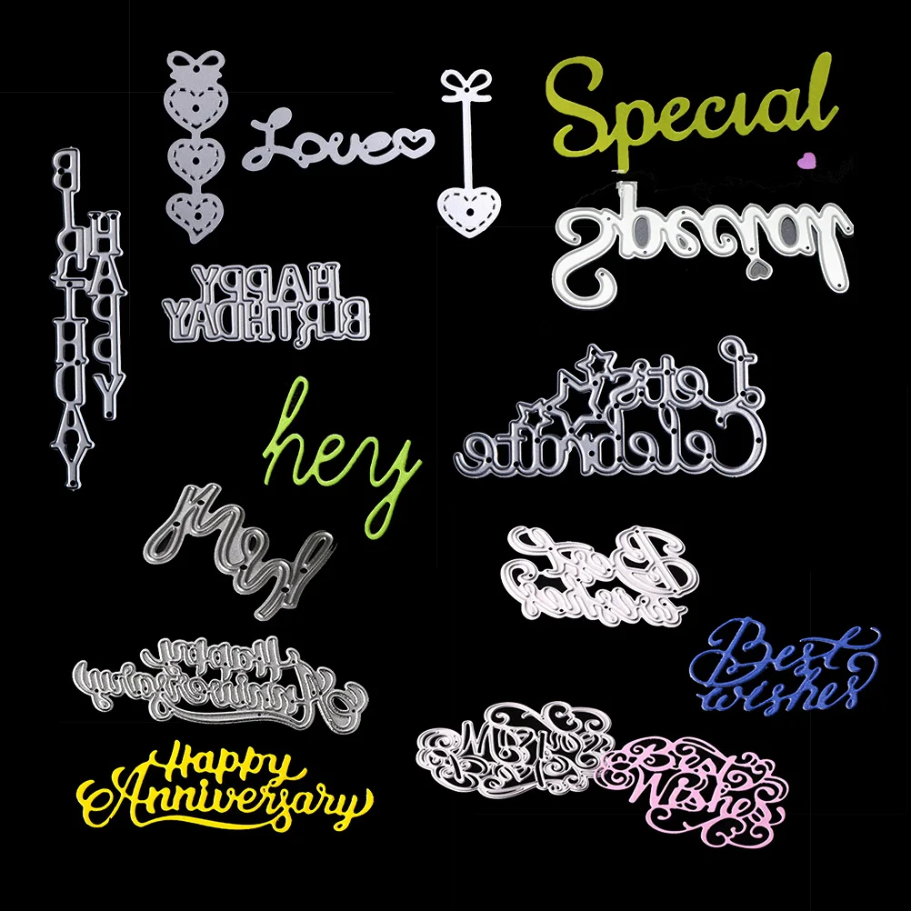Happy Valentine Day Metal Cutting Dies For DIY Scrapbook Album Paper Card DSUK