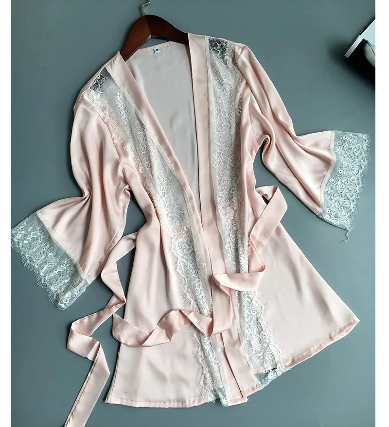pink silklike sexy sleepwear (4)