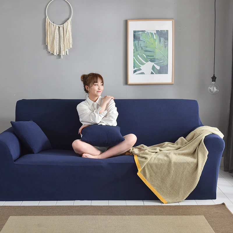 Темно-синий 3D полосатый диван крышка универсальный все включено скольжению эластичный чехол 1/2/3/4-seater высокое качество чехол для дивана