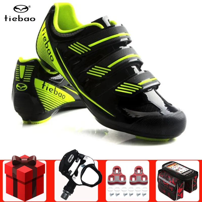 

Tiebao Road Cycling Shoes Men add pedal set sapatilha ciclismo Outdoor Sport Bicycle Shoes Self-Locking Professional Racing