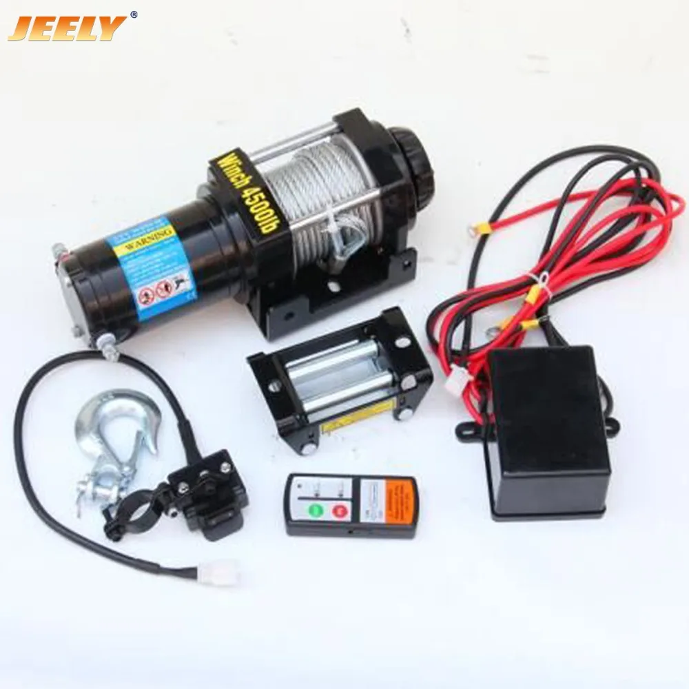JEELY 12V 4500LB ATV UTV 4WD электрическая лебедка с беспроводным пультом дистанционного