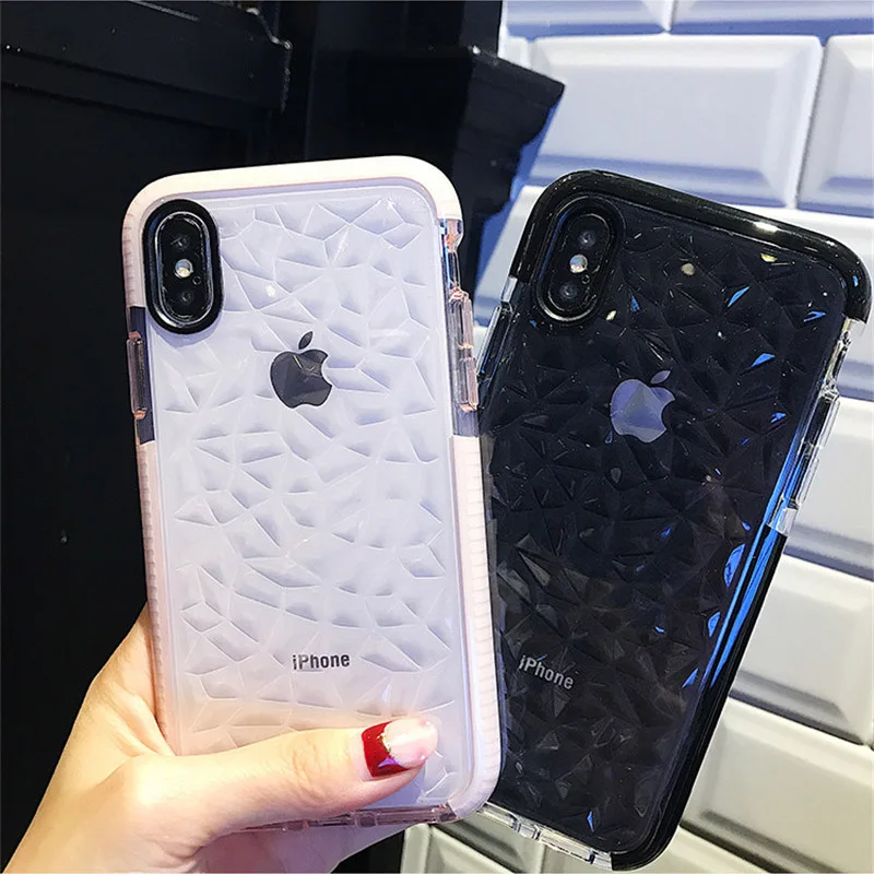 Чехол для телефона с алмазным узором 10 шт./лот iPhone 6 6s 7 8 Plus Роскошный прозрачный