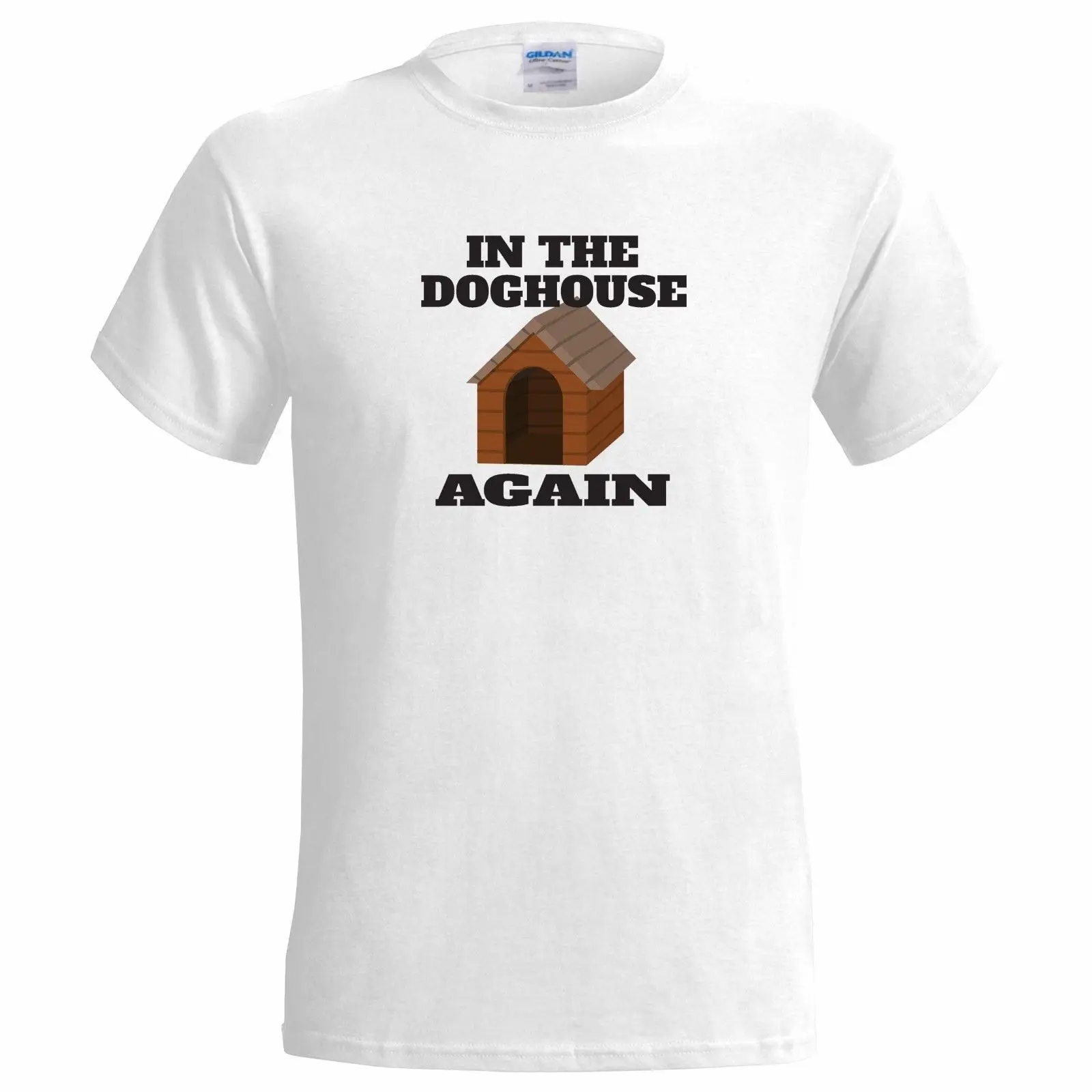 Мужская хлопковая футболка с короткими рукавами IN THE DOGHOUSE AGAIN | одежда
