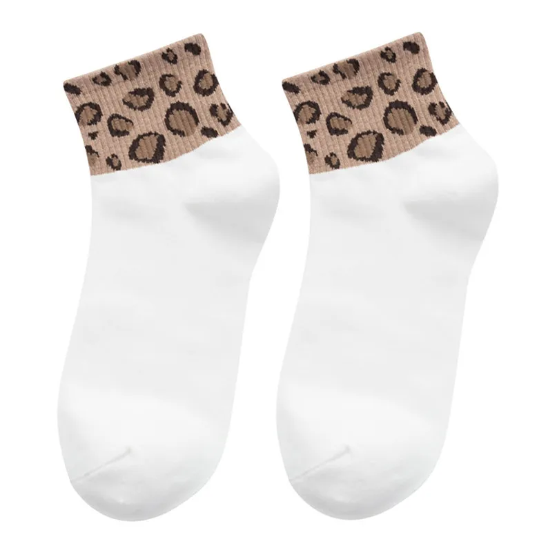 Leopard Cycling Socks Women New Spring Ladies Leopard Print Socks Fashion Women Anklets Sox Sport Socks #2d18 (5)