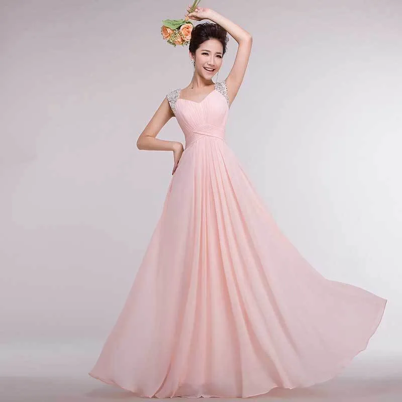 Pink-Shoulder-Straps-2014-Long-Party-Dresses-Rhinestone-Pleated-Chifon-Prom-Dress-2014-Pink-Custom-Long-Lace