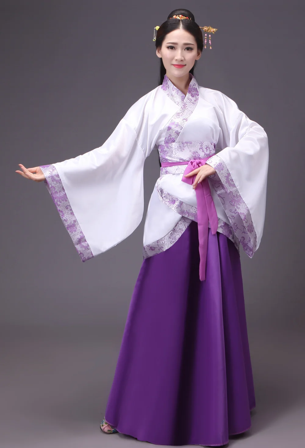 Древний китайский костюм, китайский, традиционный Женский костюм Hanfu национальные китайские танцевальные костюмы для детей и женщин