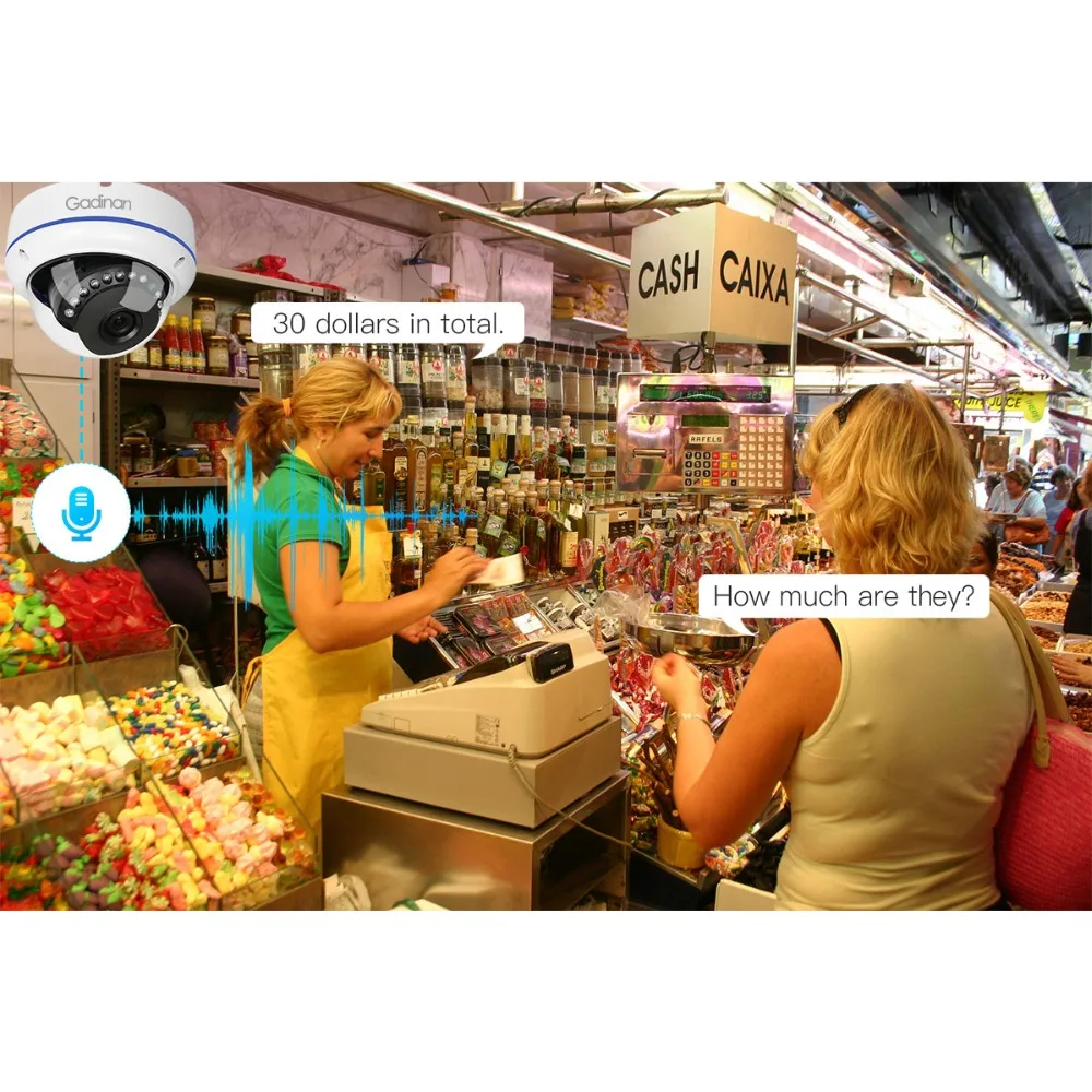 Gadinan аудио H.265 IP камера 3.0MP 1080P SONY IMX307 2 8 мм широкоугольный антивандальный 48 В POE Onvif