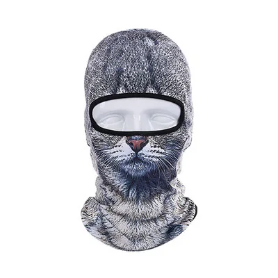 Спортивная мягкая Экипировка животное открытый солнцезащитный капюшон Балаклава катание на лыжах мотоцикл Велоспорт CS игровой шлем - Цвет: Gray-cat