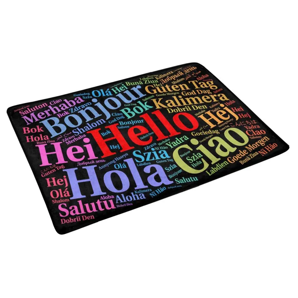 Hello In Different Languages Word Indoor Entrance Rug Floor Mats