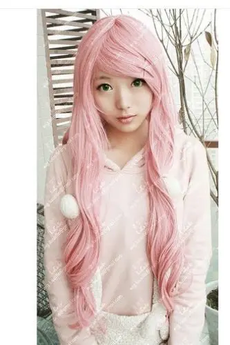 TWAY012876 Details about Hot Sell ! New Fashion Long Curly Cosplay Light Pink Party Wig Wigs |