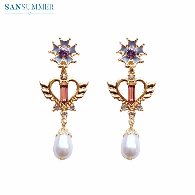 

Personality Drop Earrings Heart Water Drop Shape Earrings For Women Girls Aretes De Mujer Women Jewelry Brinos Cute Gift Earring